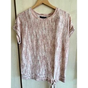 Women's Simply Vera Wang cap sleeve‎ blouse Size M Multi color Tie Waist